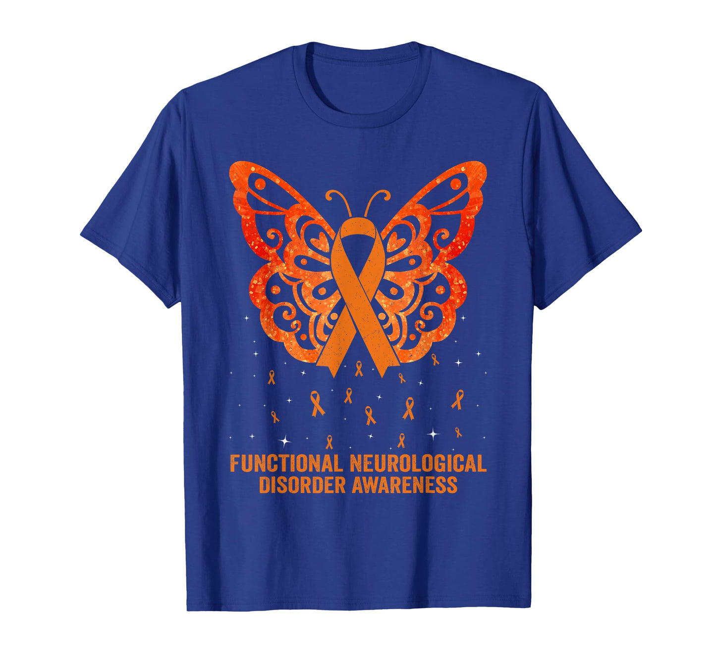 Functional Neurological Disorder Awareness Orange Butterfly T-Shirt