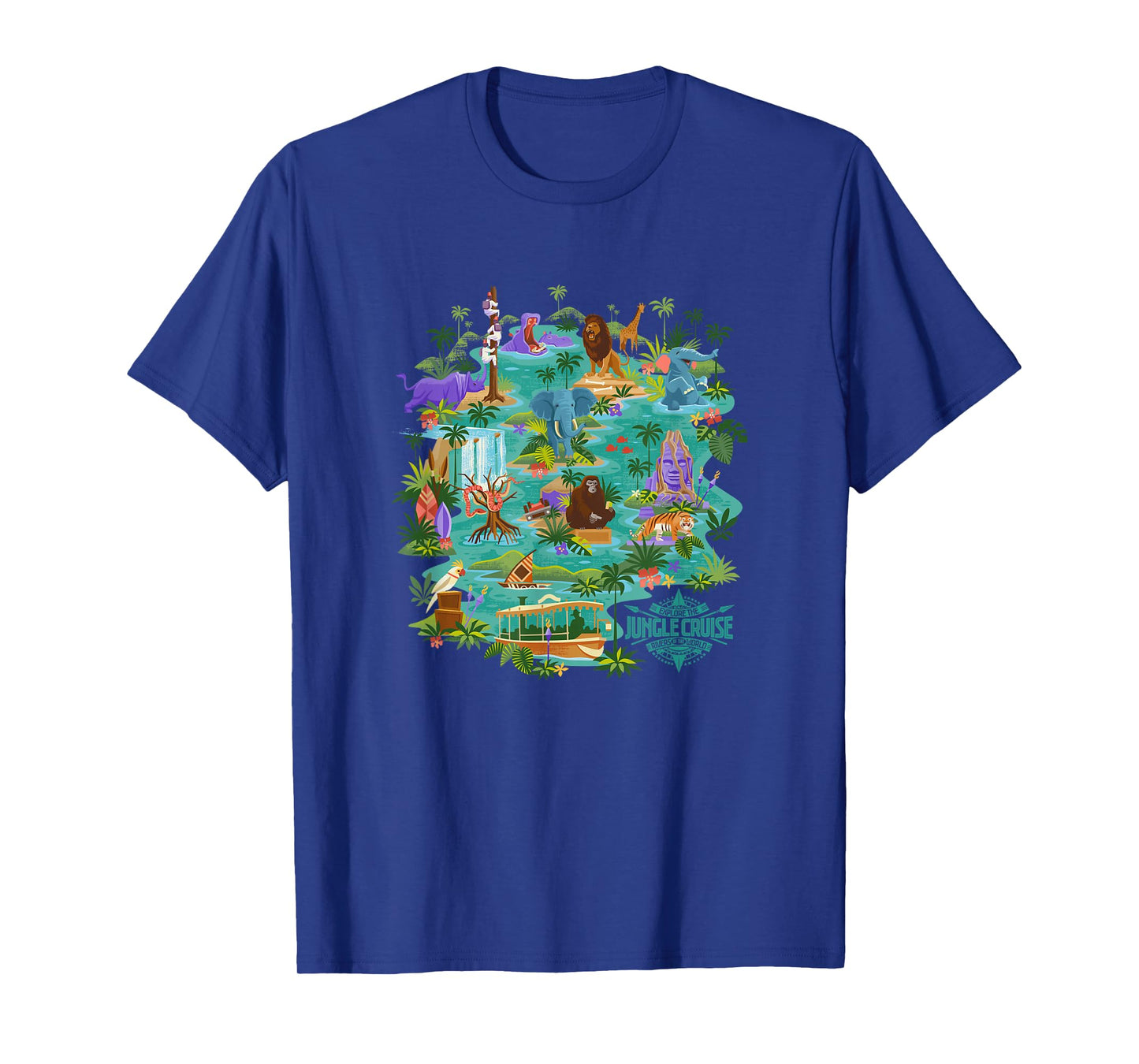 Disney Jungle Cruise Explore The Rivers Of The World Map T-Shirt