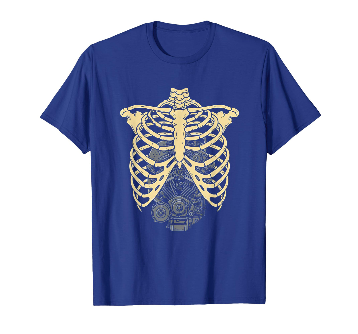 Car Engine Ribs Auto Mechanic Halloween Skeleton Men Dad T-Shirt