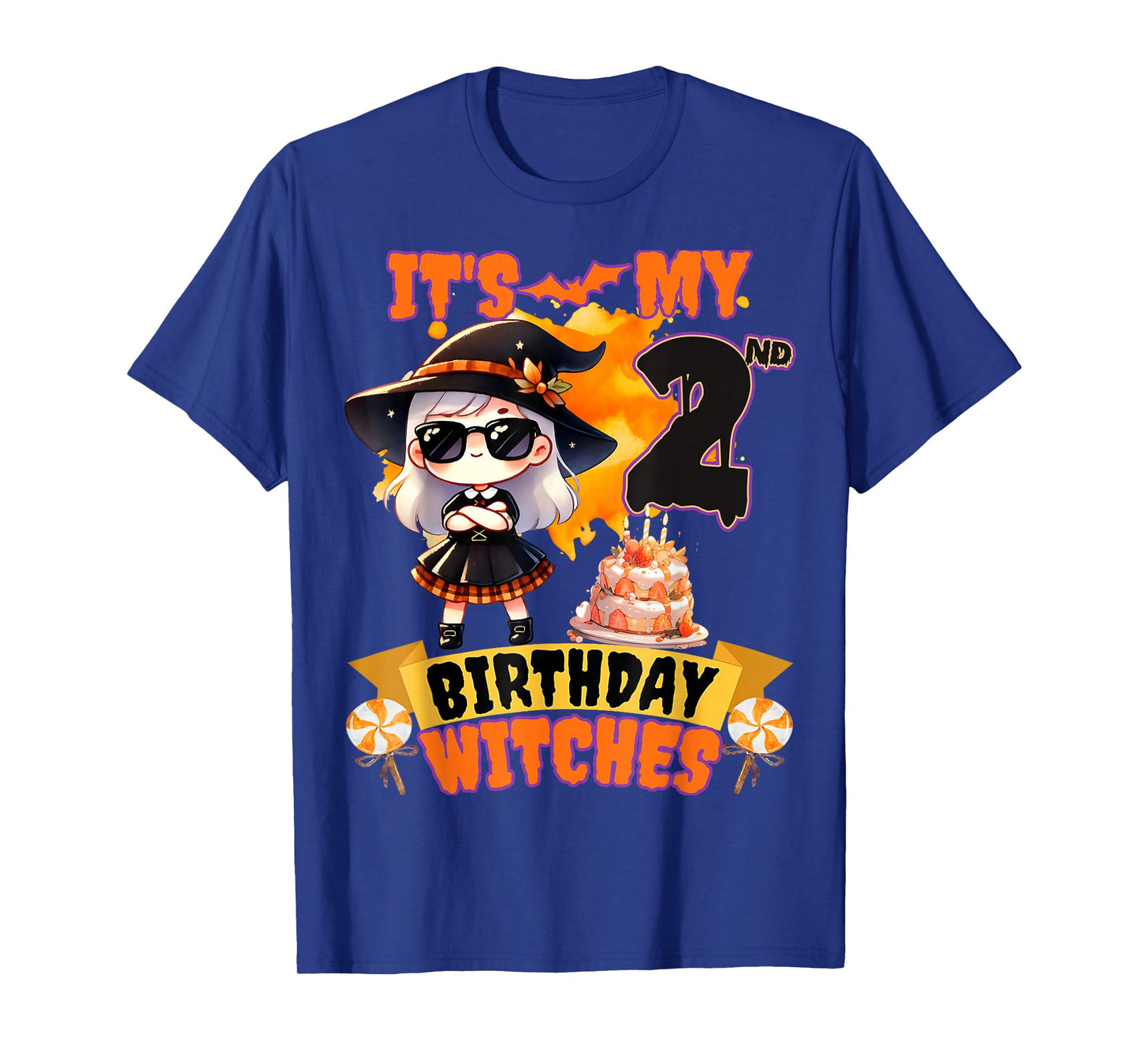 Kids 2nd Birthday Cute Witch 2 Years Old Bday Party Girls T-Shirt