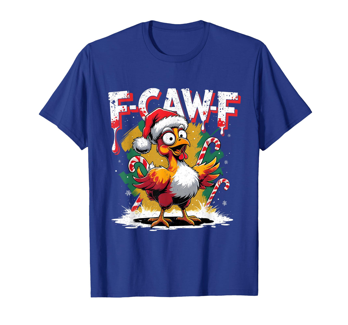F-Caw-F Funny Chicken Humor Santa Christmas Rooster Joke T-Shirt