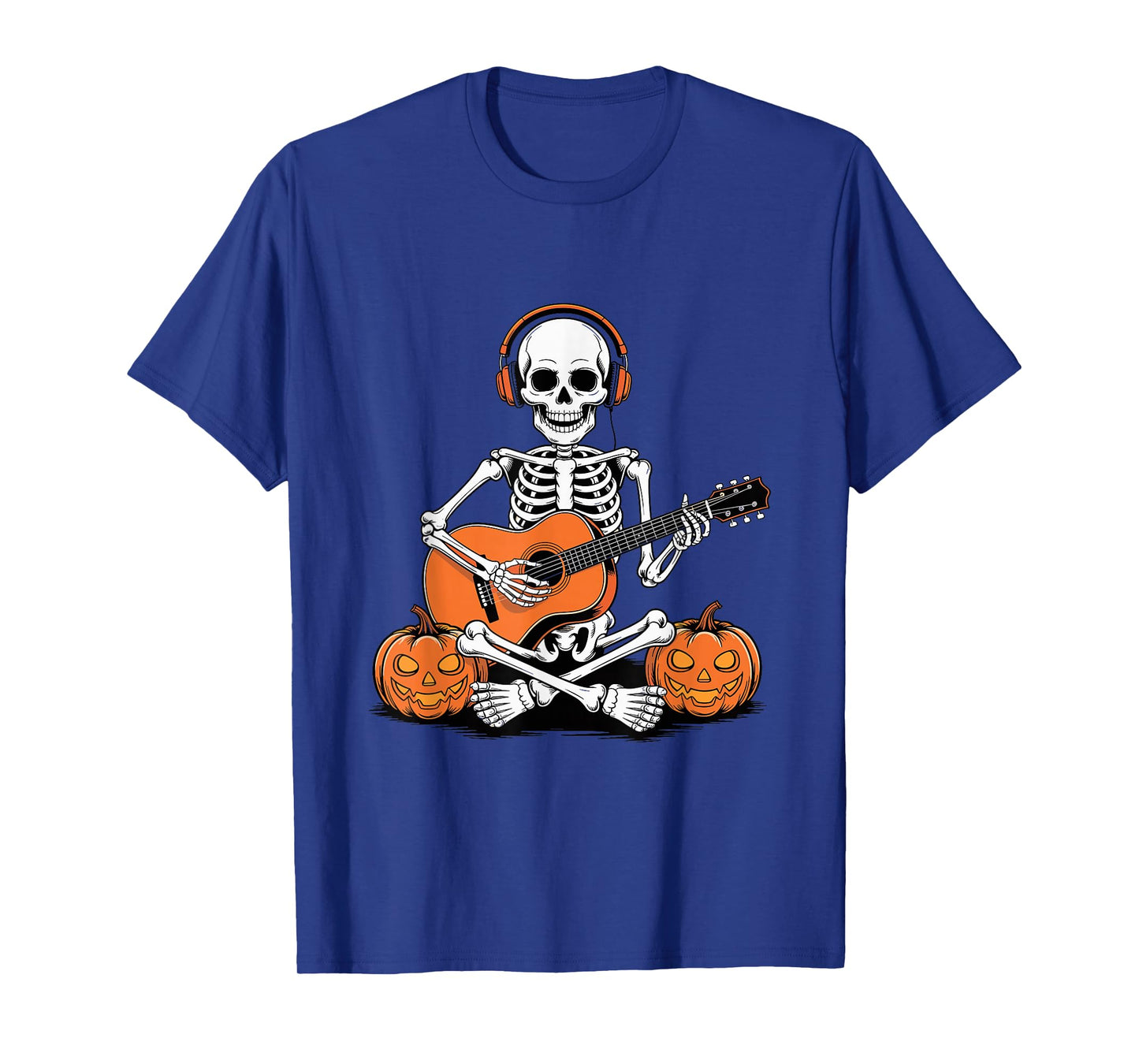 Halloween Skeleton Acoustic Guitar Guitarist T-Shirt