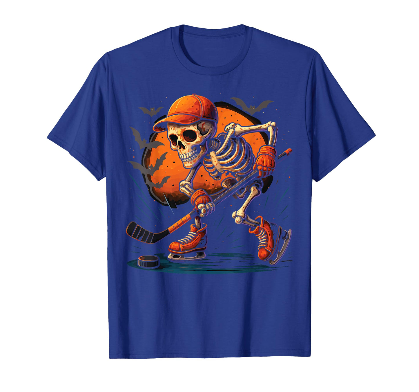 Skeleton Ice Hockey Halloween Costume T-Shirt
