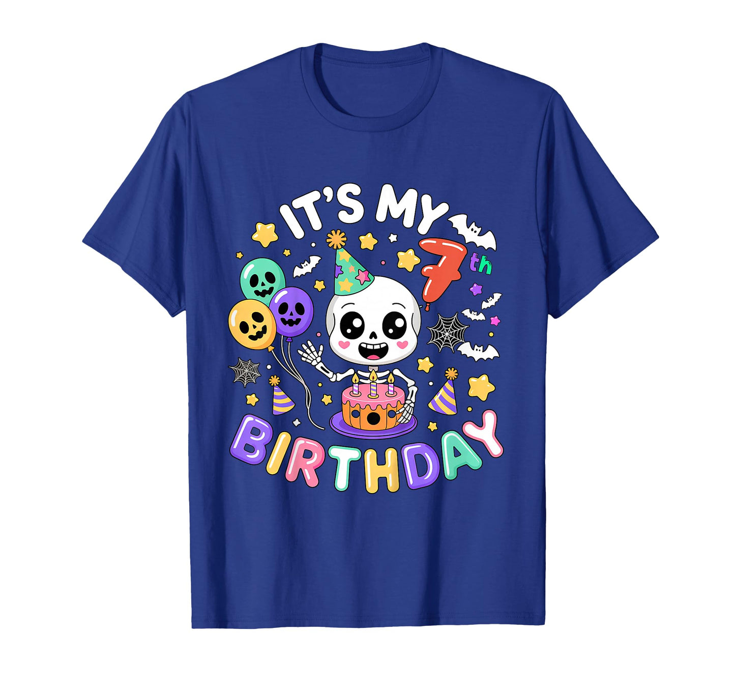 Its My 7th Birthday Skeleton Halloween Toddler Boy Girl T-Shirt