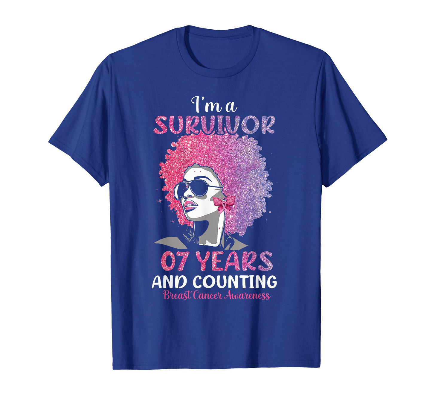 I'm Survivor 7 Years and Counting Breast Cancer Awareness T-Shirt