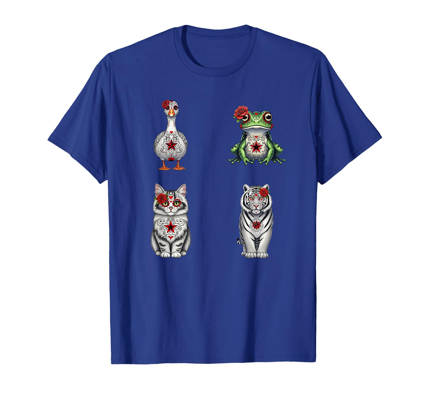 Cute Sugar Skull Animals Halloween Graphic T-Shirt