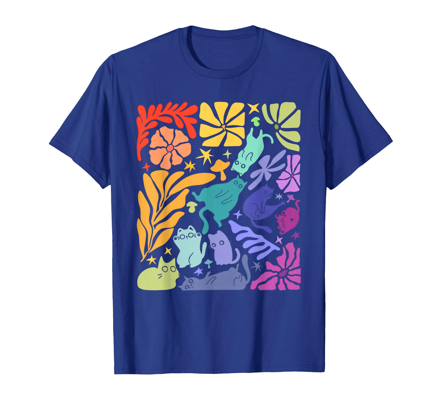 Gay Rainbow Cats In Cats LGBT Boho Pride Month Men Women T-Shirt