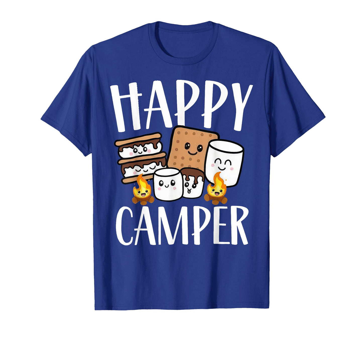 Happy Camper Marshmallow Summer Camp Funny Camping T-Shirt