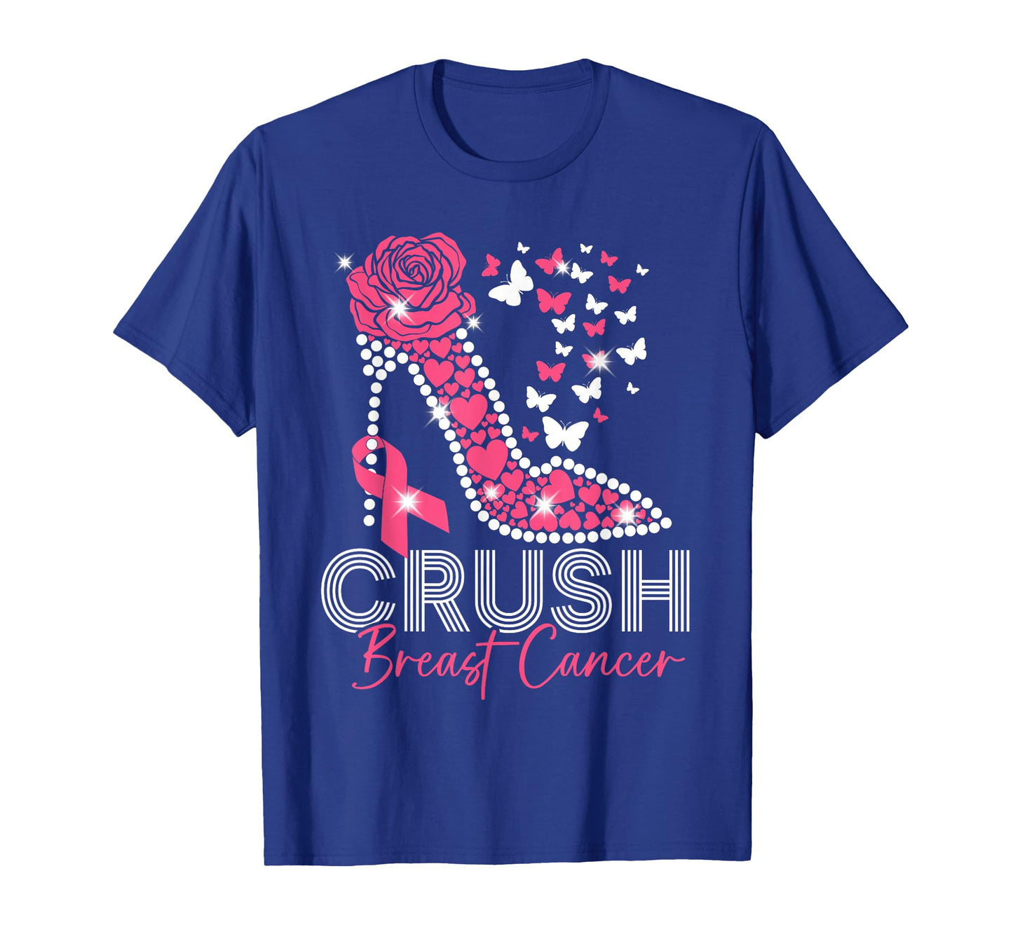 Crush Breast Cancer Awareness High Heels Pink Ribbon Womens T-Shirt