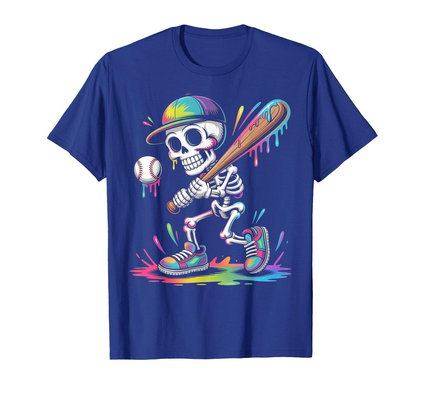 Funny Halloween Drip Baseball Player T-Shirt