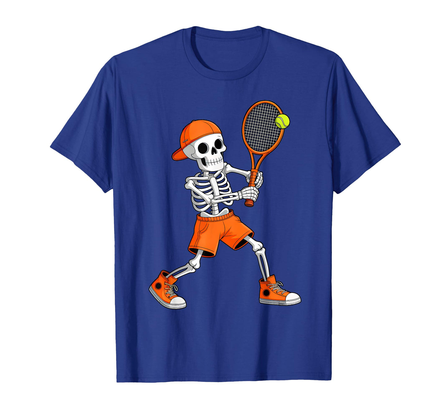 Funny Skeleton Play Tennis Halloween Costume Boys Men Kids T-Shirt