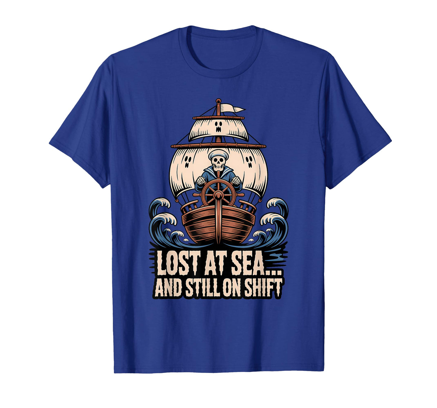 Skeleton Sailor Halloween Funny Spooky Nautical T-Shirt