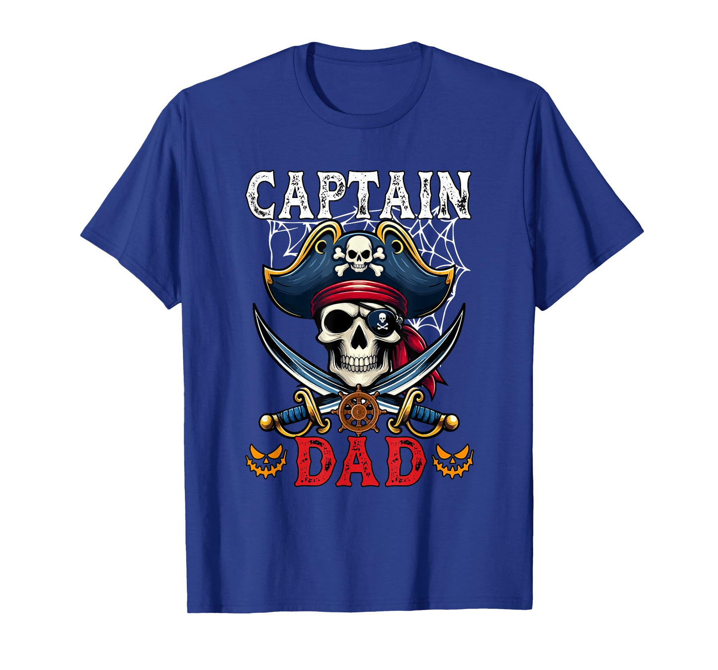 Captain Dad Halloween Horror Skull As Pirate Costume Men T-Shirt