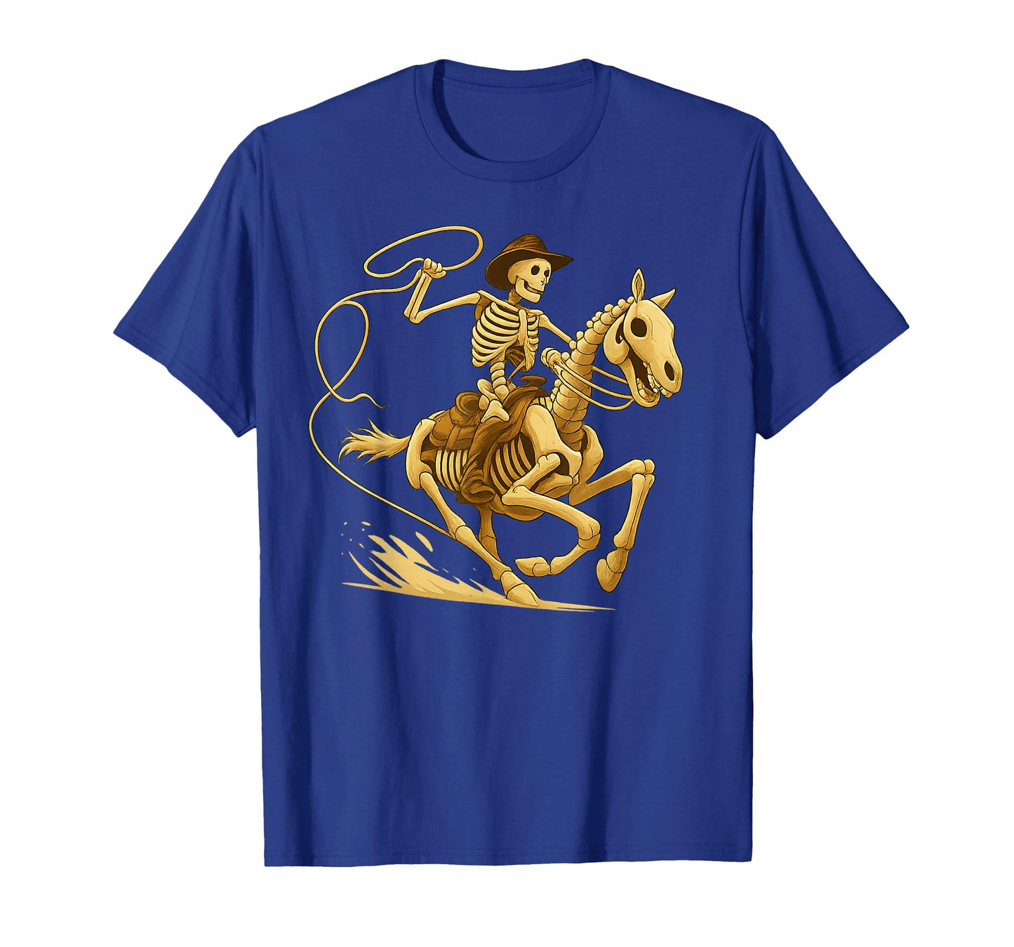 Halloween Cowboy Horse Riding Skeleton Costume T-Shirt
