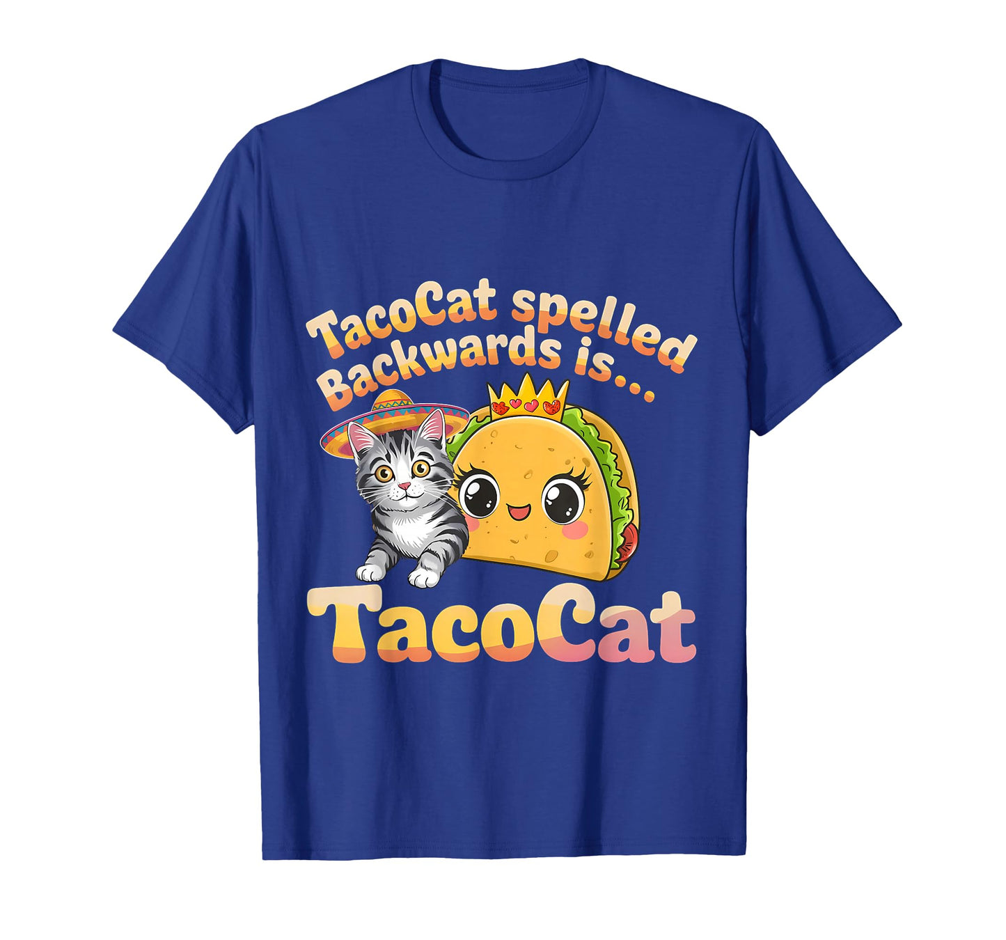 Kawaii Tacocat Spelled Backward Mexican Taco Lover Men Women T-Shirt