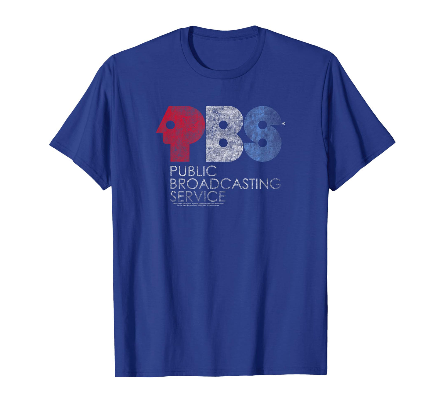 PBS Distressed Red White and Blue Vintage Logo T-Shirt