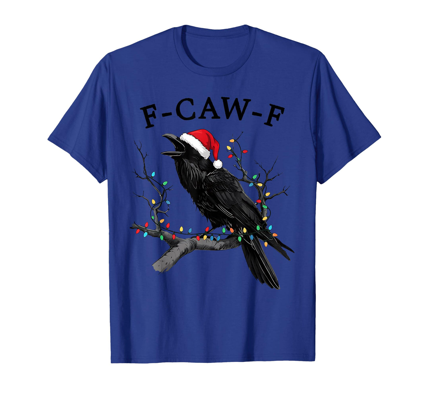 Black Crow, F-Caw-F Funny Christmas Raven Santa Hat Xmas PJs T-Shirt