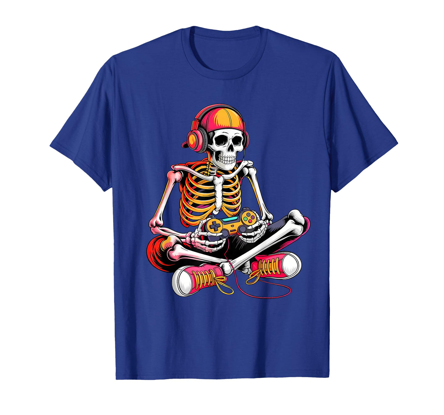 Funny Halloween Skeleton Gamer Video Gaming Boys Men Kids T-Shirt