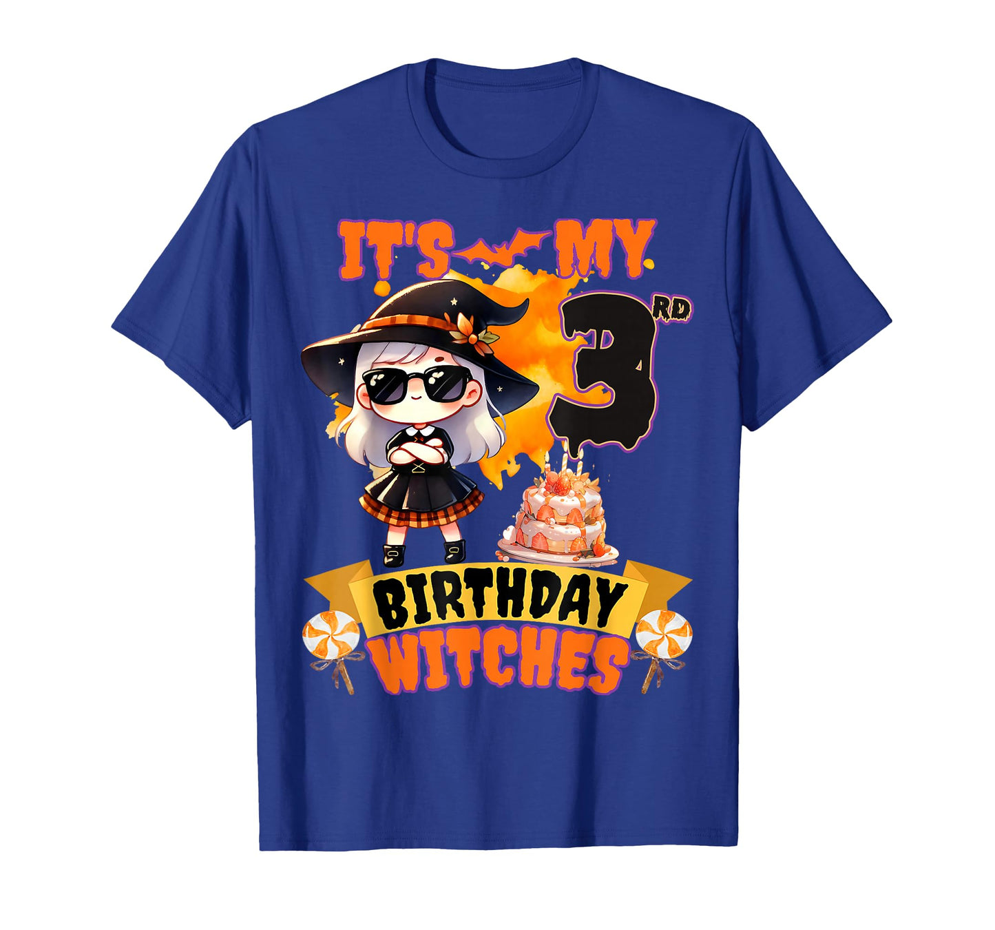 Kids 3rd Birthday Cute Witch 3 Years Old Bday Party Girls T-Shirt