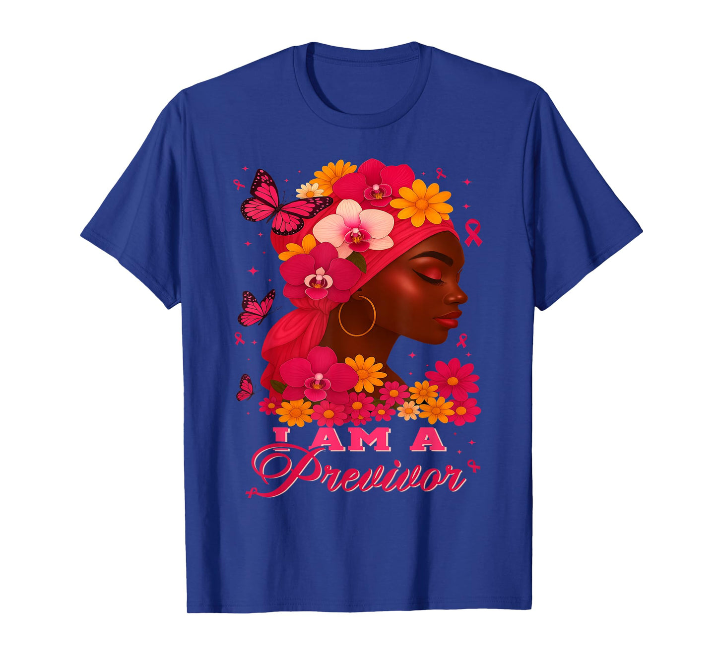 I Am A Previvor Pink Ribbon Breast Cancer Awareness Warrior T-Shirt
