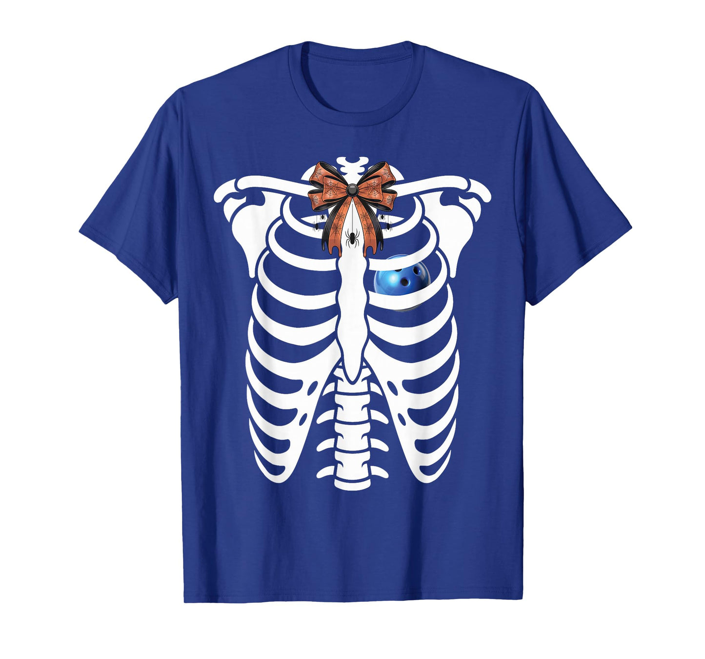 Skeleton Rib cage Halloween Bowling Costume Lovers T-Shirt
