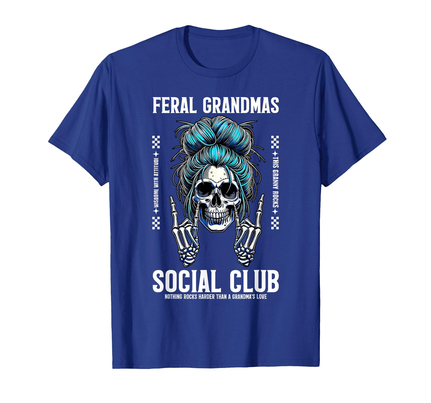 Funny Feral Grandmas Club Skeleton Coffee Grandmother Mom T-Shirt