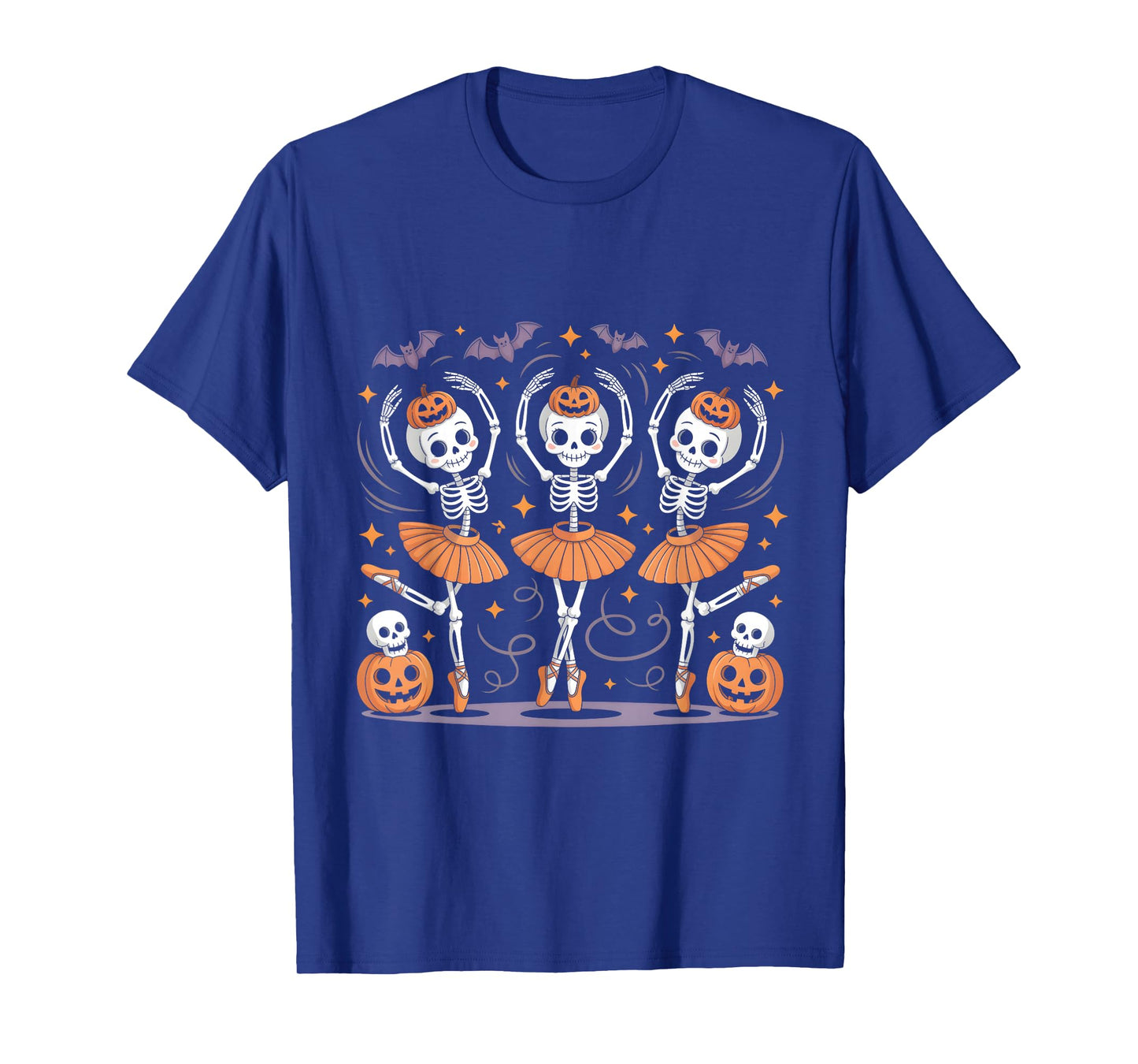 Ballet Pumpkin Skeleton Scary Halloween Men Women Boys Girl T-Shirt