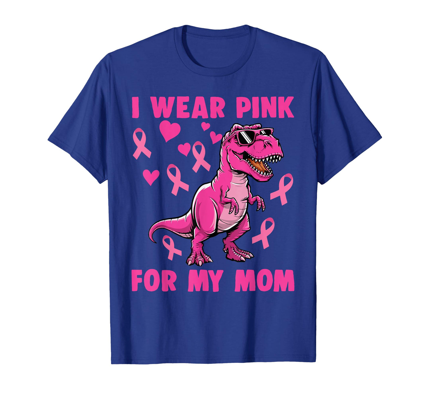 I Wear Pink For My Mom T-rex Dinosaur Breast Cancer T-Shirt