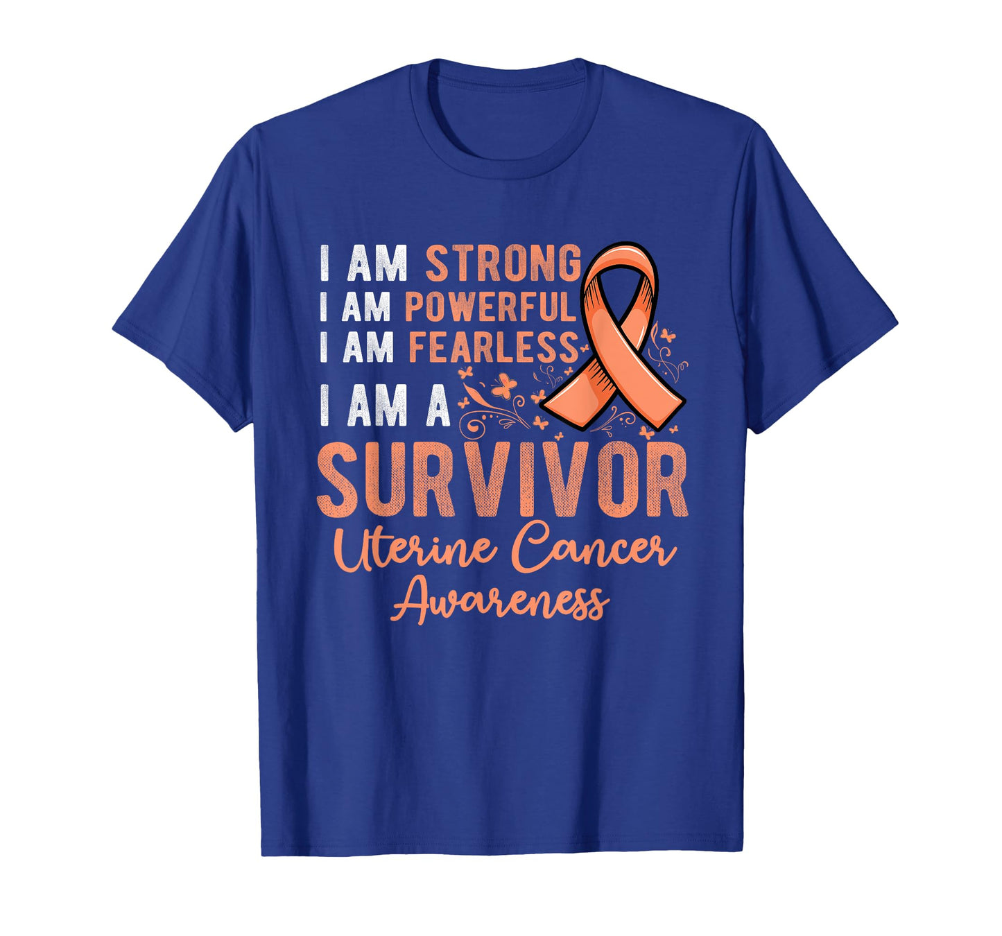 Peach ribbon support survivor of uterine cancer awareness T-Shirt