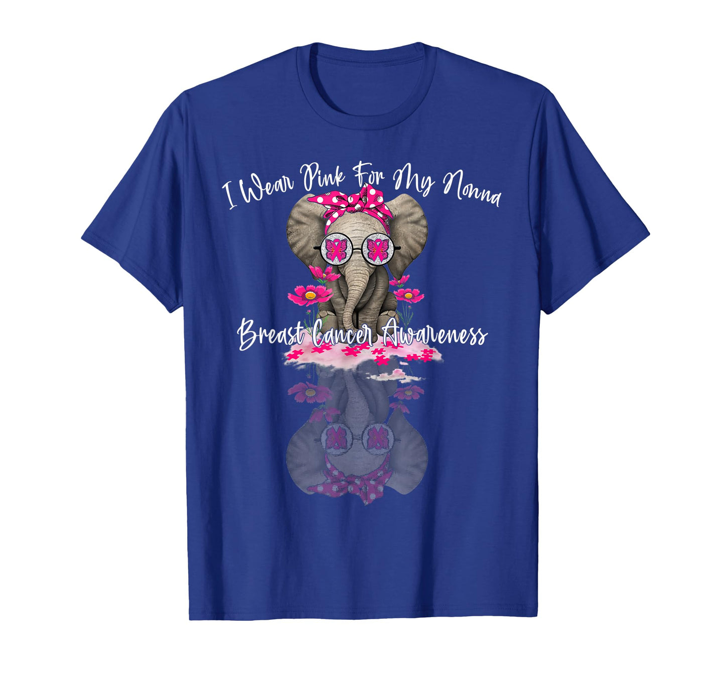 mb I Wear Pink For My Nonna Elephant Breast Cancer T-Shirt