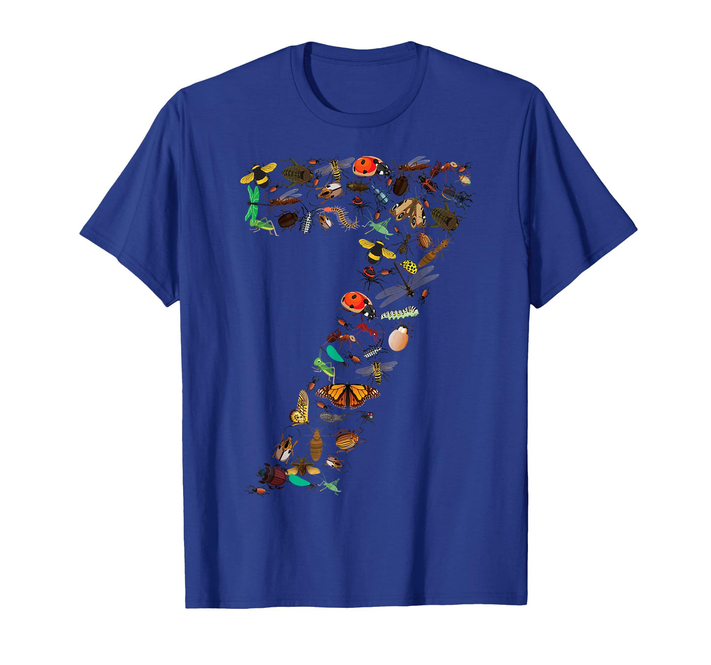 Funny Bugs 7th Birthday Gift | Cute 7 Years Old Boy Girl Kid T-Shirt