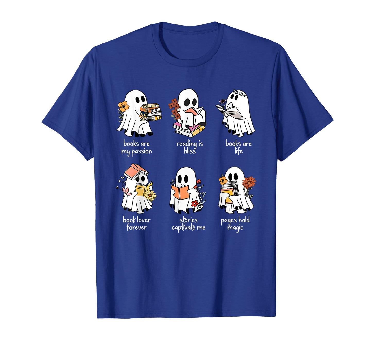 Halloween Books Are My Passion Ghost Reader Spooky Season T-Shirt