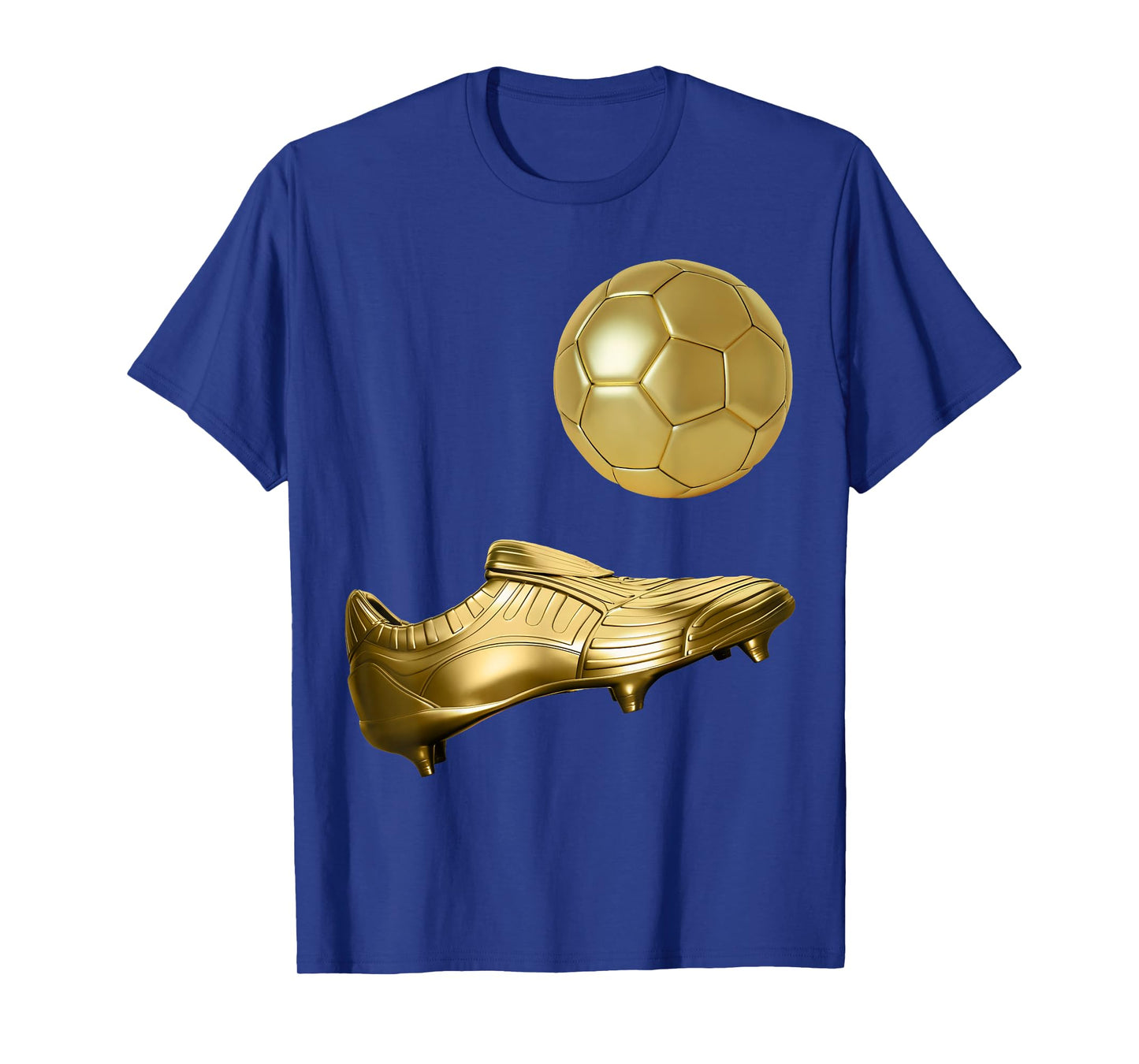 Golden Soccer Ball, Golden Boot Style Soccer Player Soccer T-Shirt, Small, Black