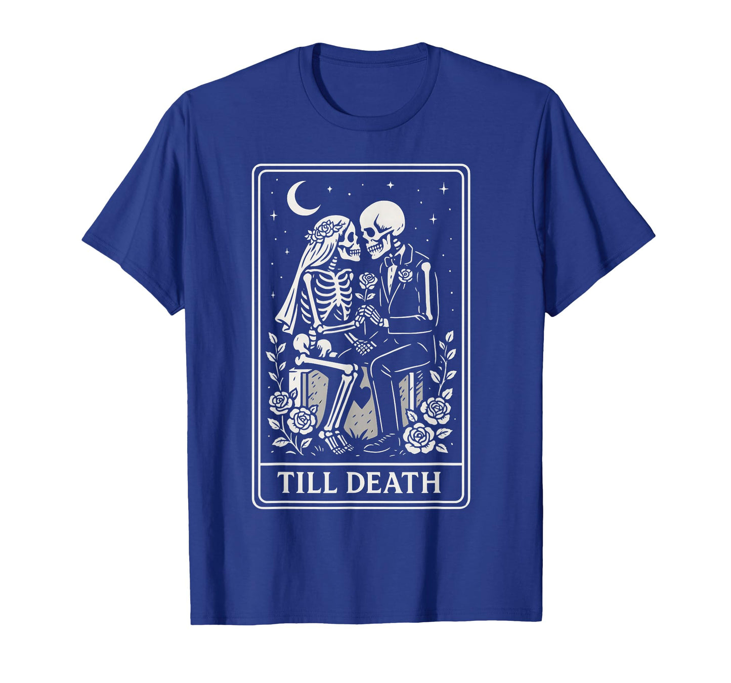 Till Death Skeleton Couple Tarot Gothic Wedding Bride Groom T-Shirt