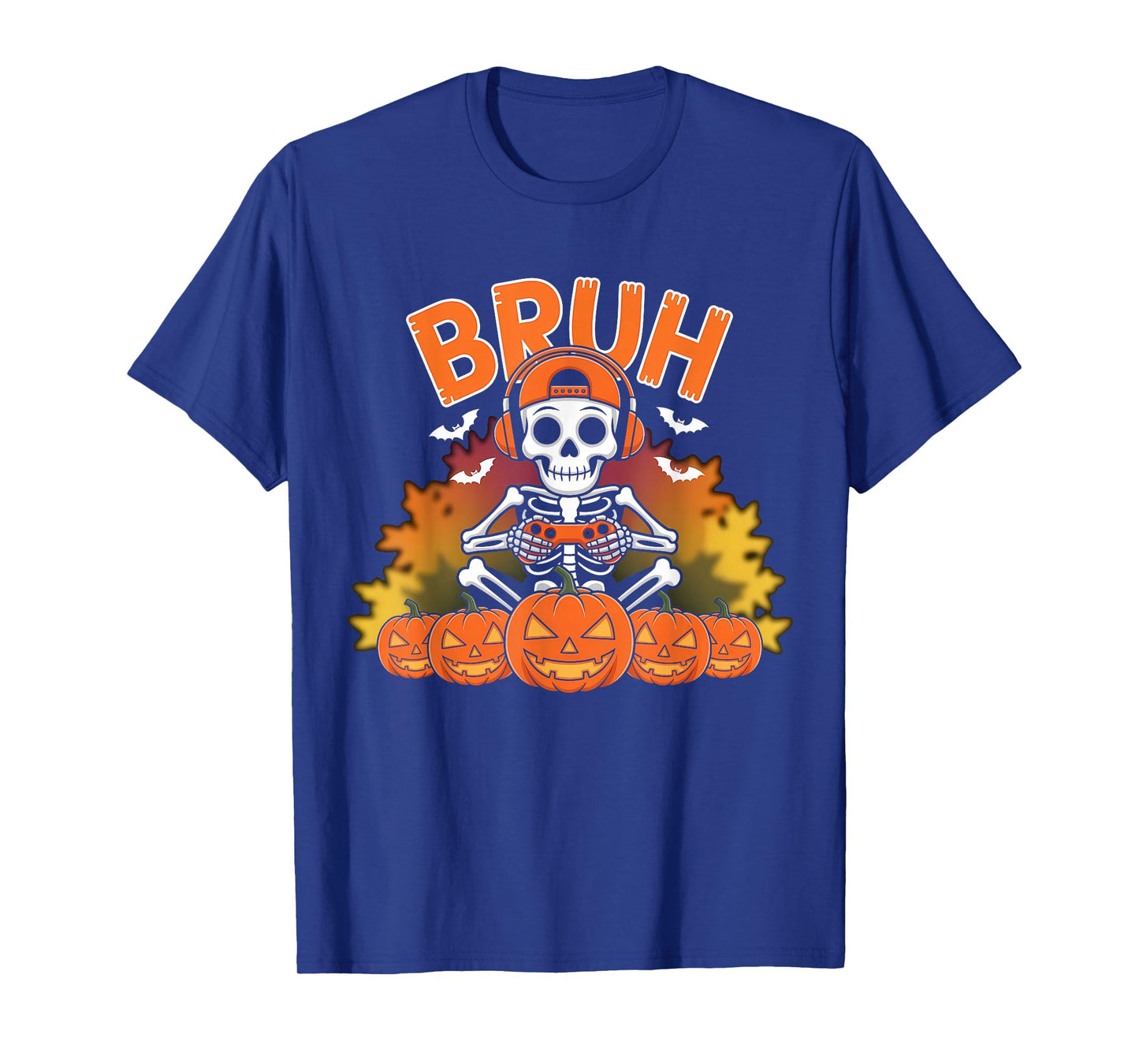 Halloween Skeleton Video Gaming Gamer Men Teens Boys Youths T-Shirt