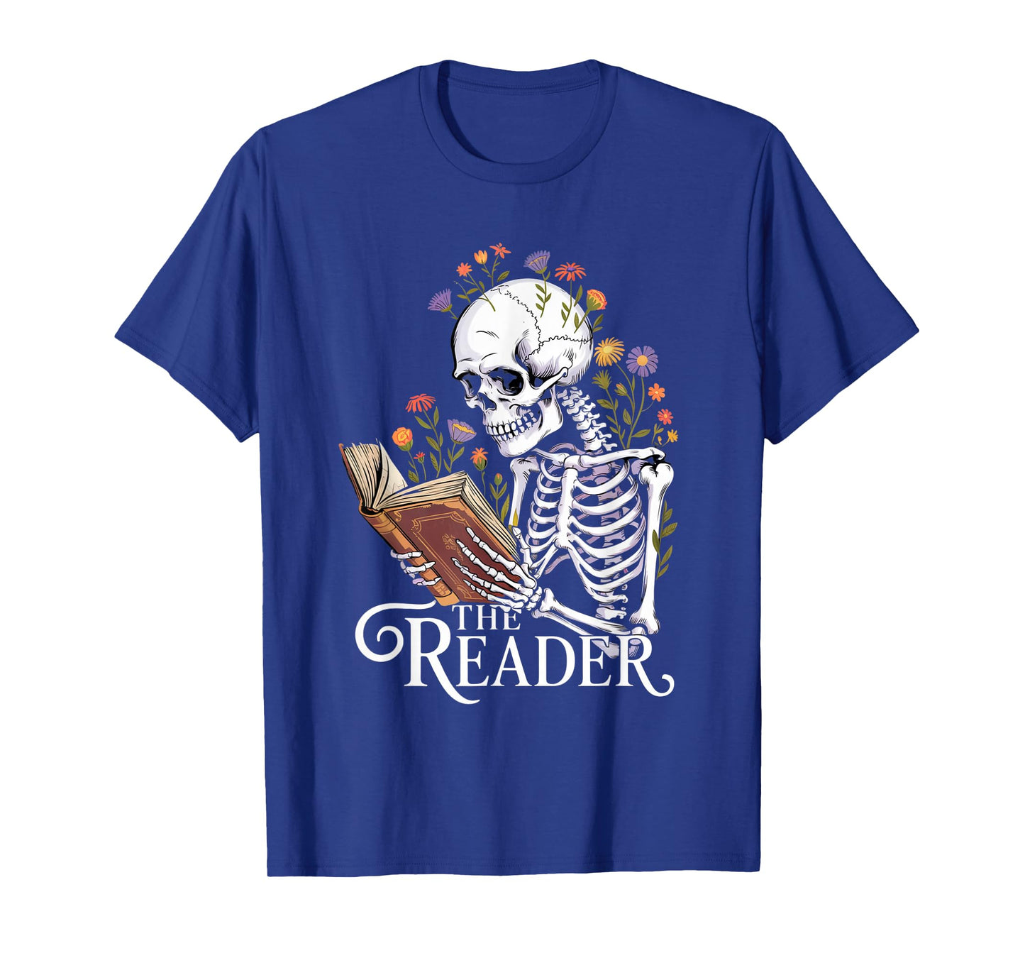 Tarot Card The Reader Skeleton Reading Book Bookworm Bookish T-Shirt