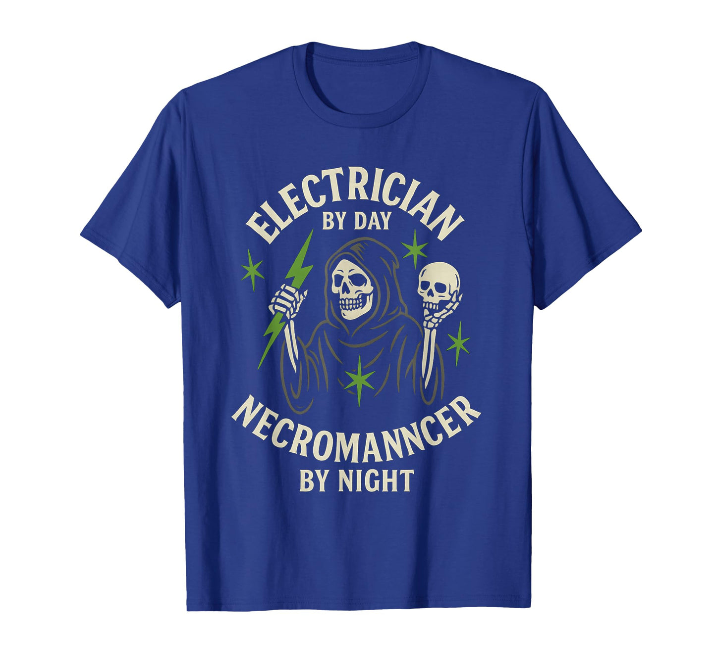 Electrician by Day Necromancer by Night Halloween T-Shirt