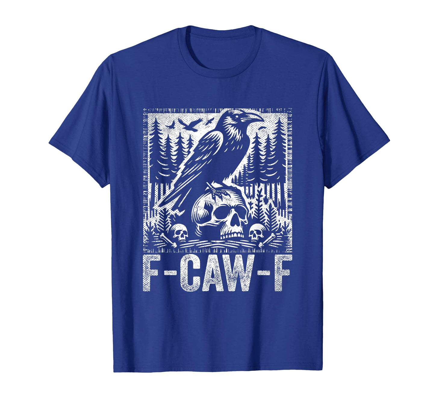 F-Caw-F Crow Vintage Gothic Skull Funny Sarcastic Black Bird T-Shirt
