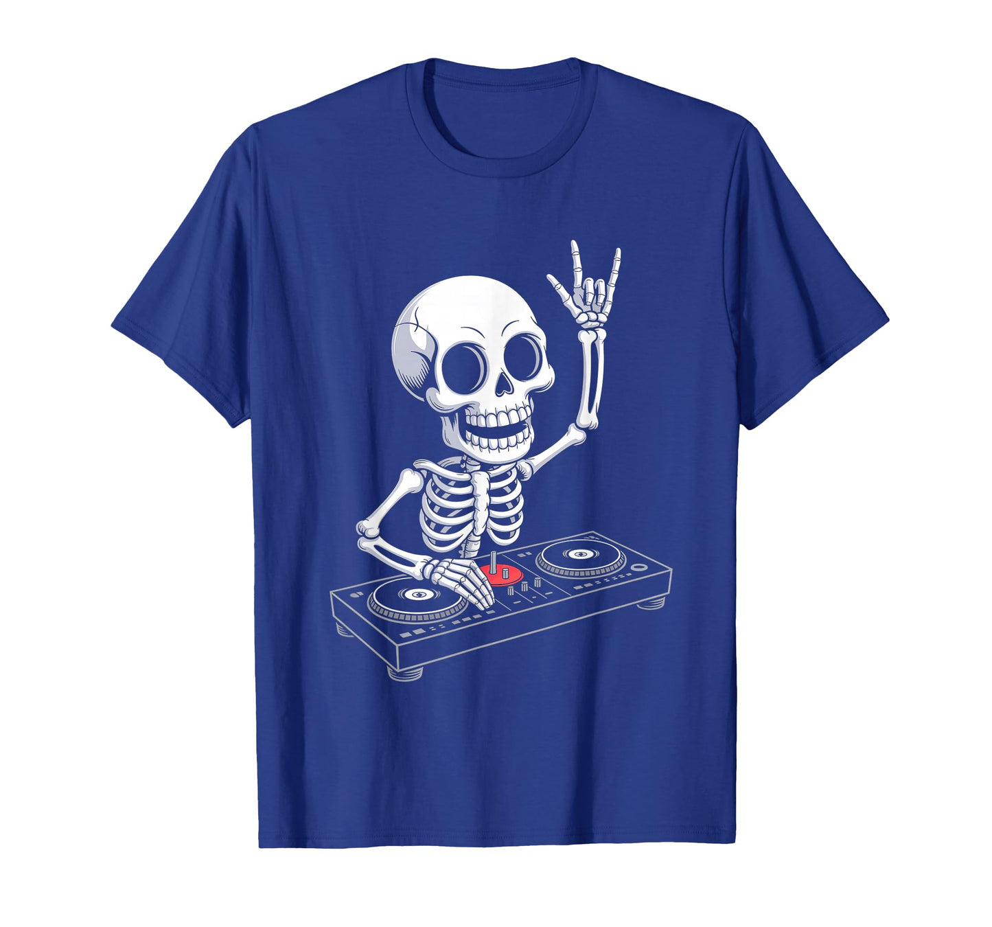 Skeleton DJ on Turntables EDM Synthesizer Rave Music Ghost T-Shirt