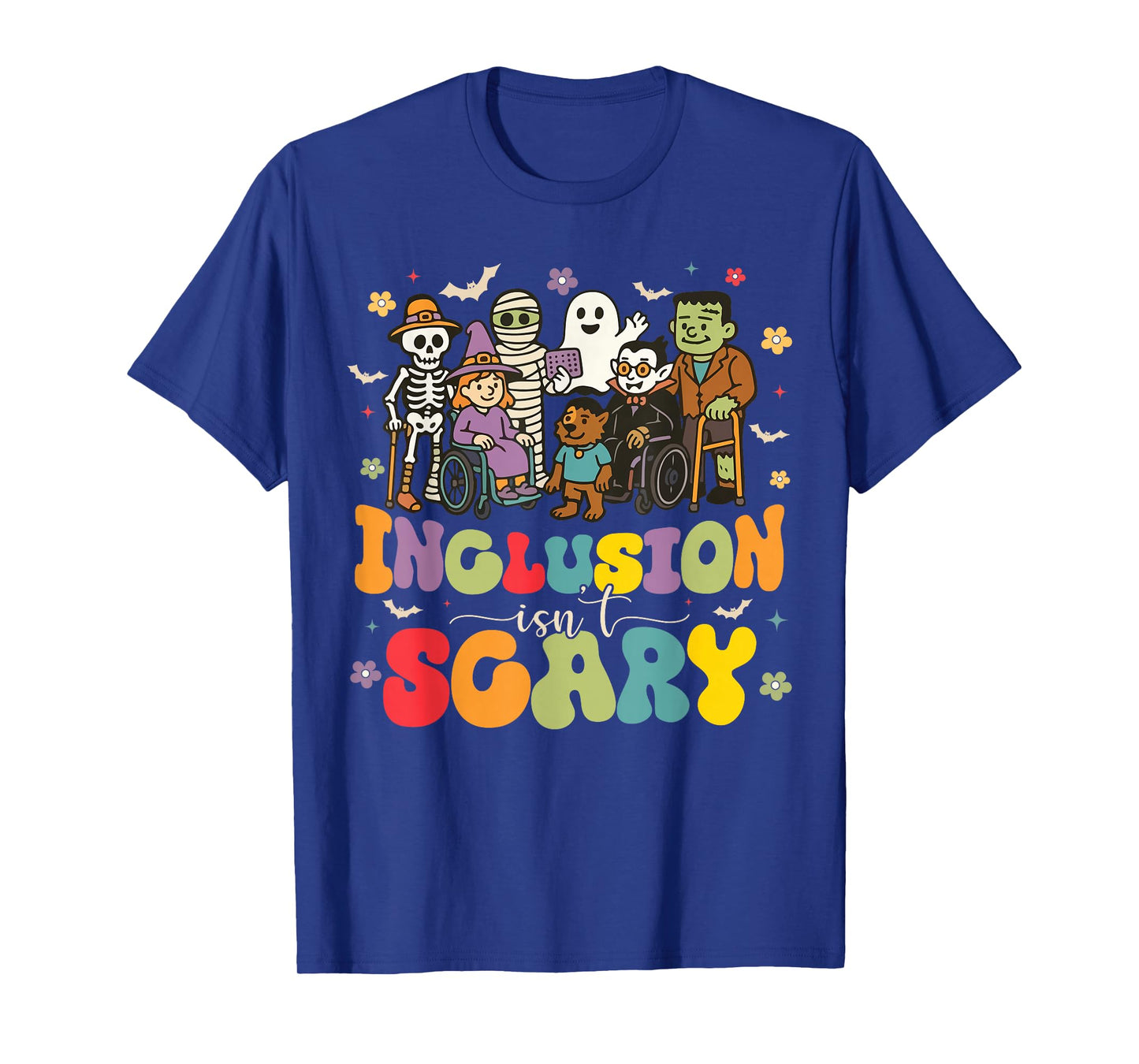 Inclusion Isn't Scary Ghost Skeleton Halloween Sped Teacher T-Shirt