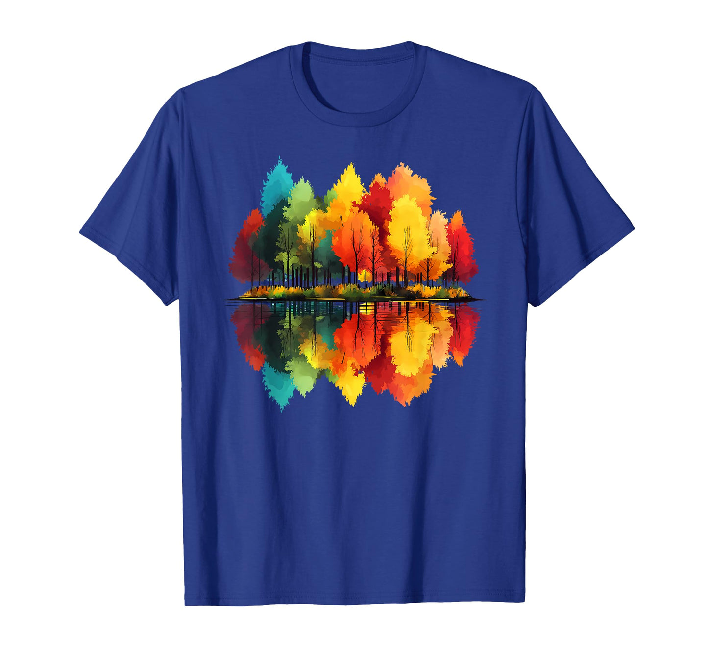 Outdoor Autumn Season Fall Leaves Forest Trees Nature Tree T-Shirt