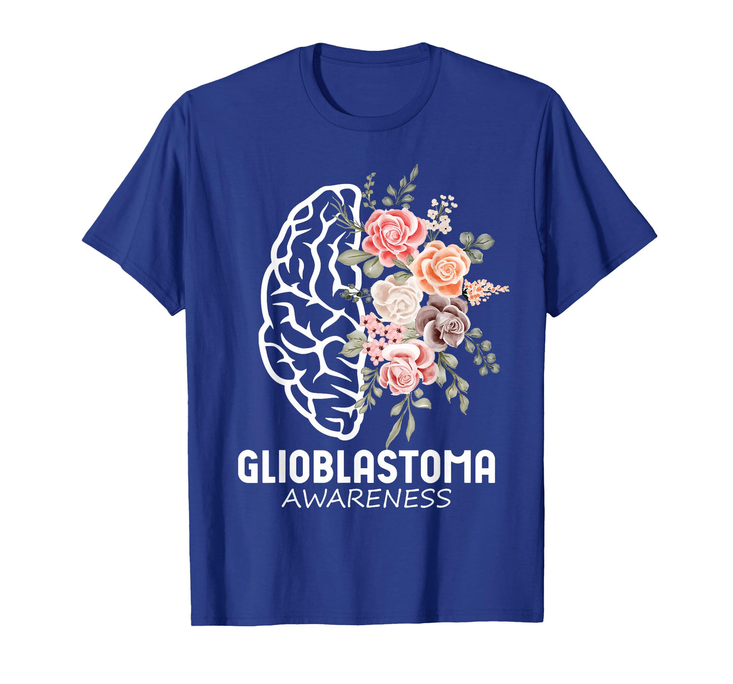 Glioblastoma Awareness Brain Floral Art Awareness Support T-Shirt