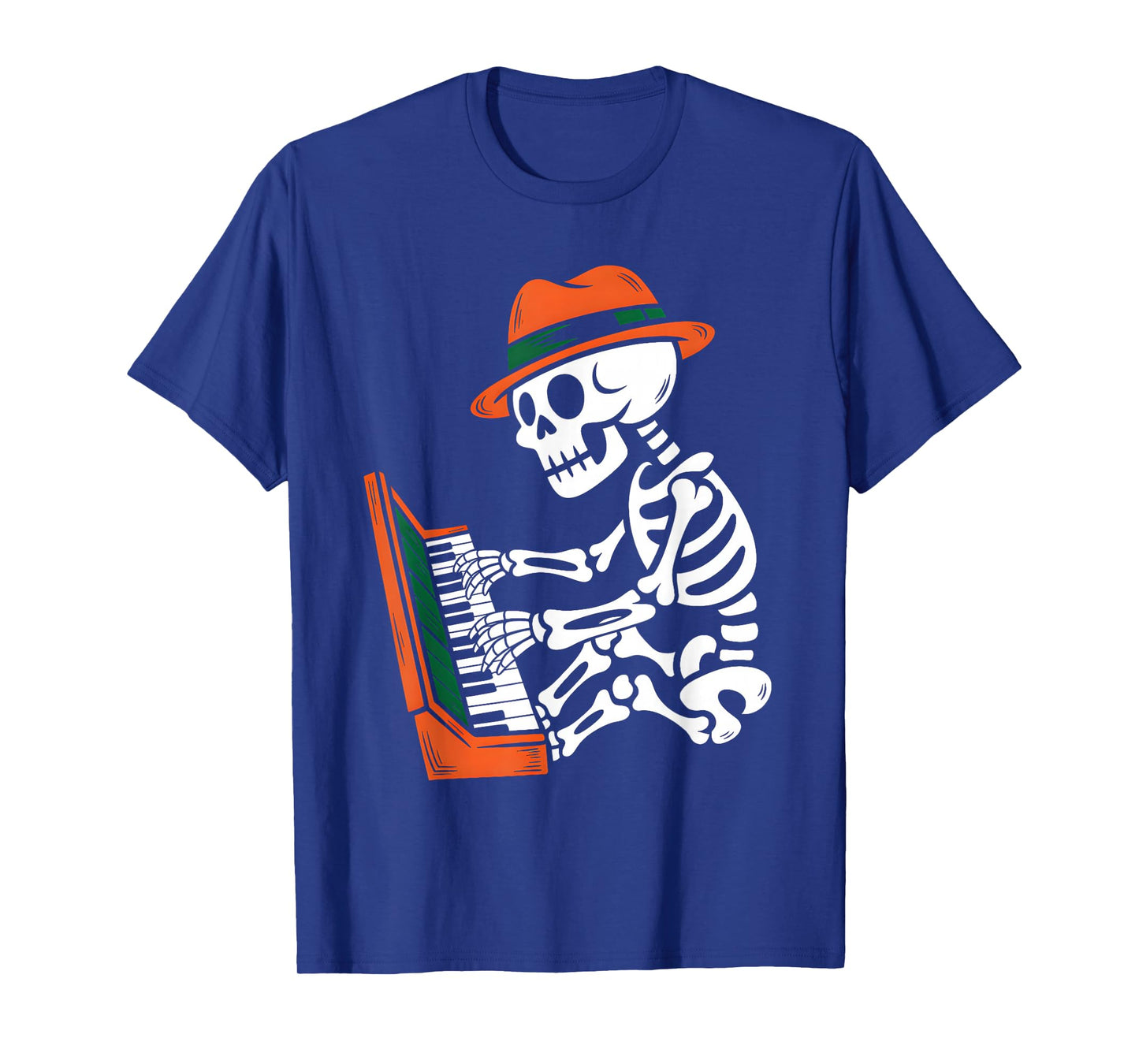 Skeleton Playing Piano Halloween Costume for Men Boys Kid T-Shirt