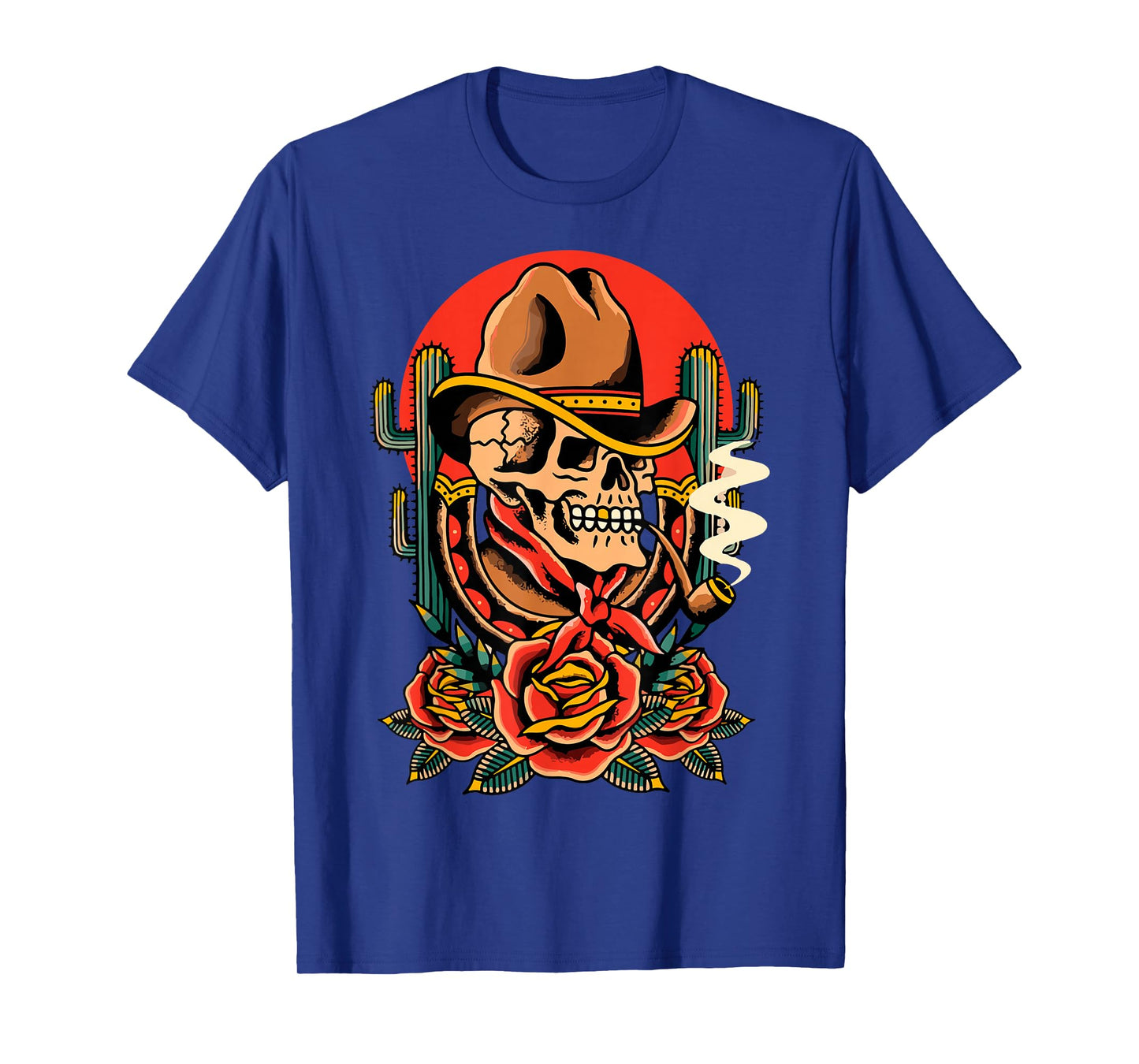 Cowboy Skeleton American Traditional Old School Tattoo Ink T-Shirt