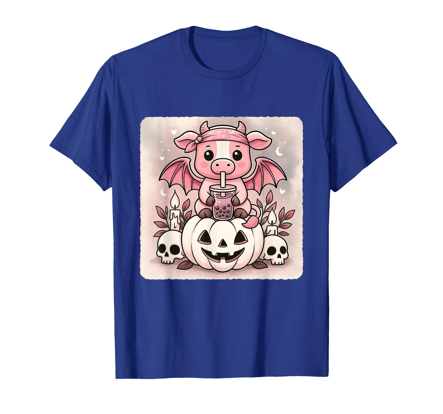 Cow Bat Kawaii Pastel Goth Creepy Cute Skeleton T-Shirt