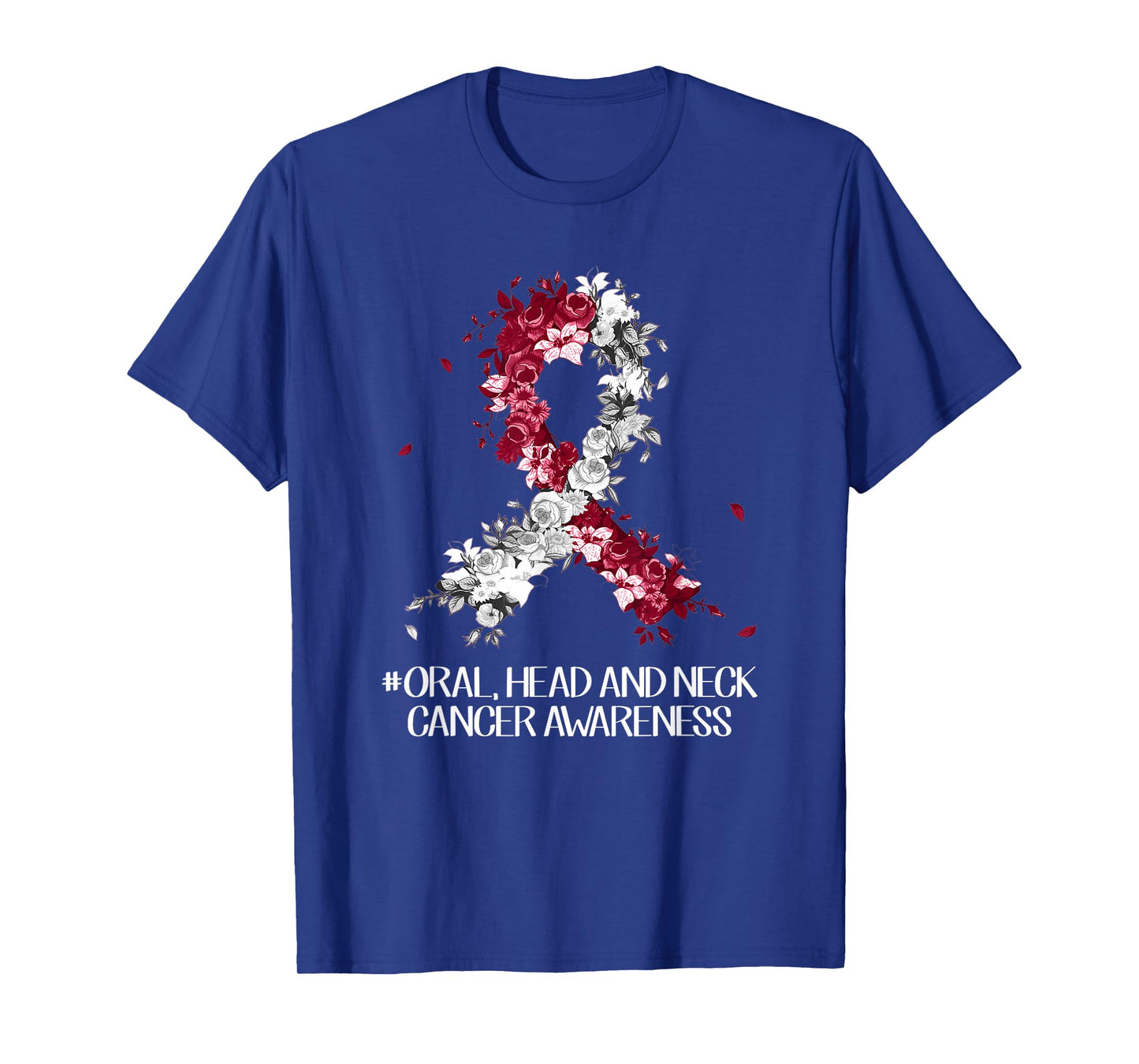 Wear Burgundy White Ribbon Oral Head & Neck Cancer Awareness T-Shirt