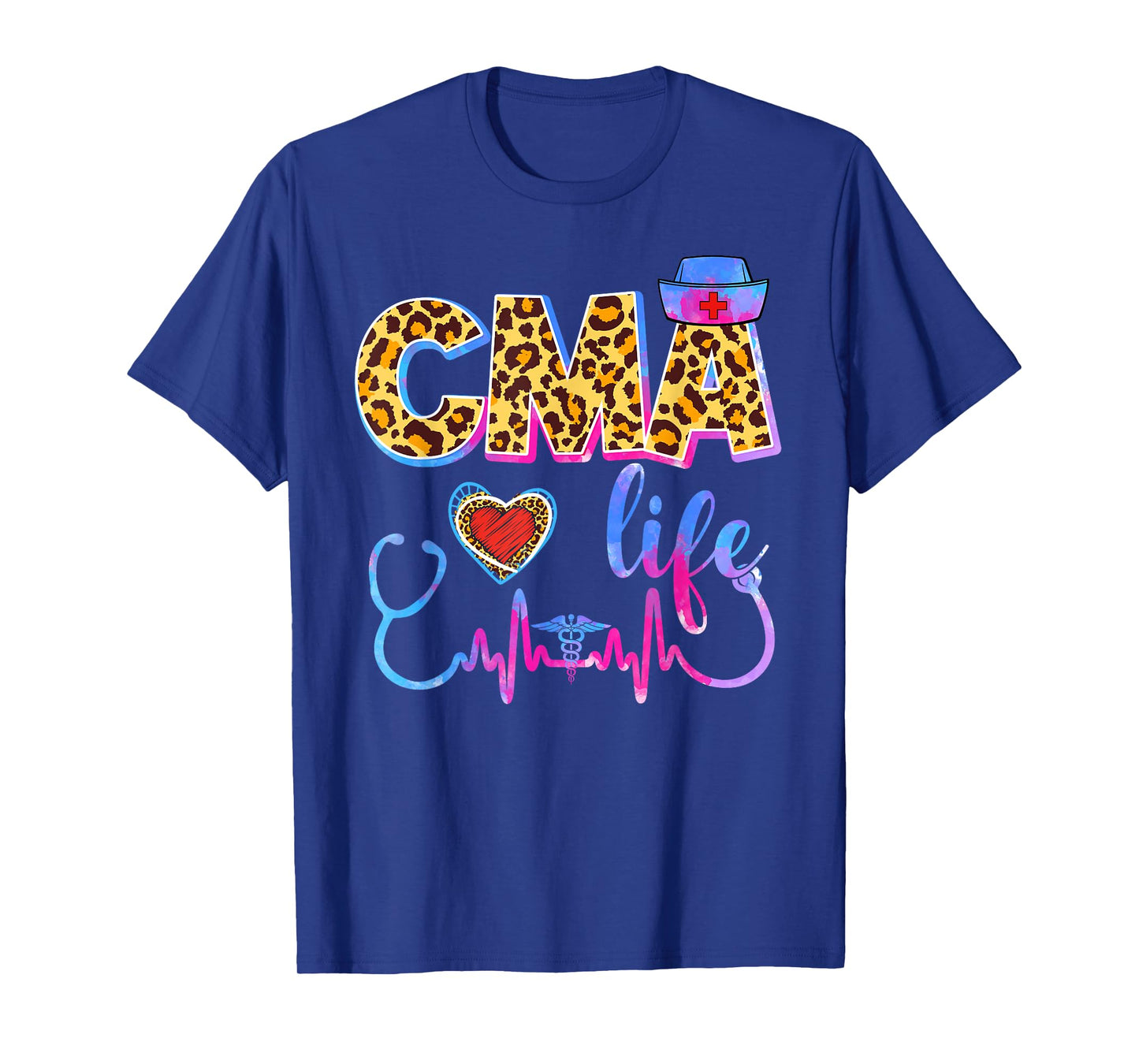 Leopard Tie Dye CMA Life Stethoscope Leopard Nurse Week T-Shirt
