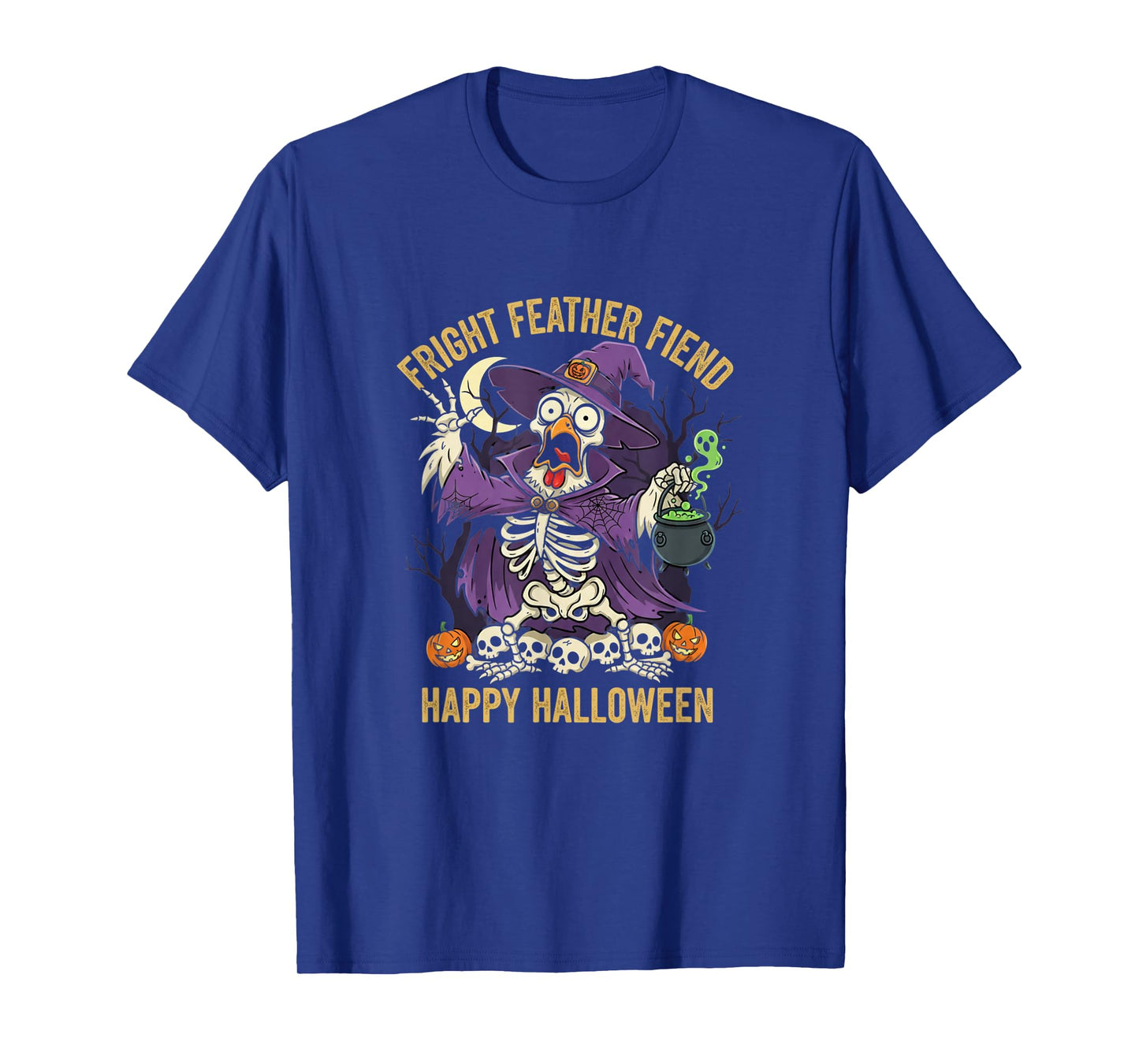Chicken, F-Caw-F Funny Skeleton Bird Moon Gothic Adult Humor T-Shirt