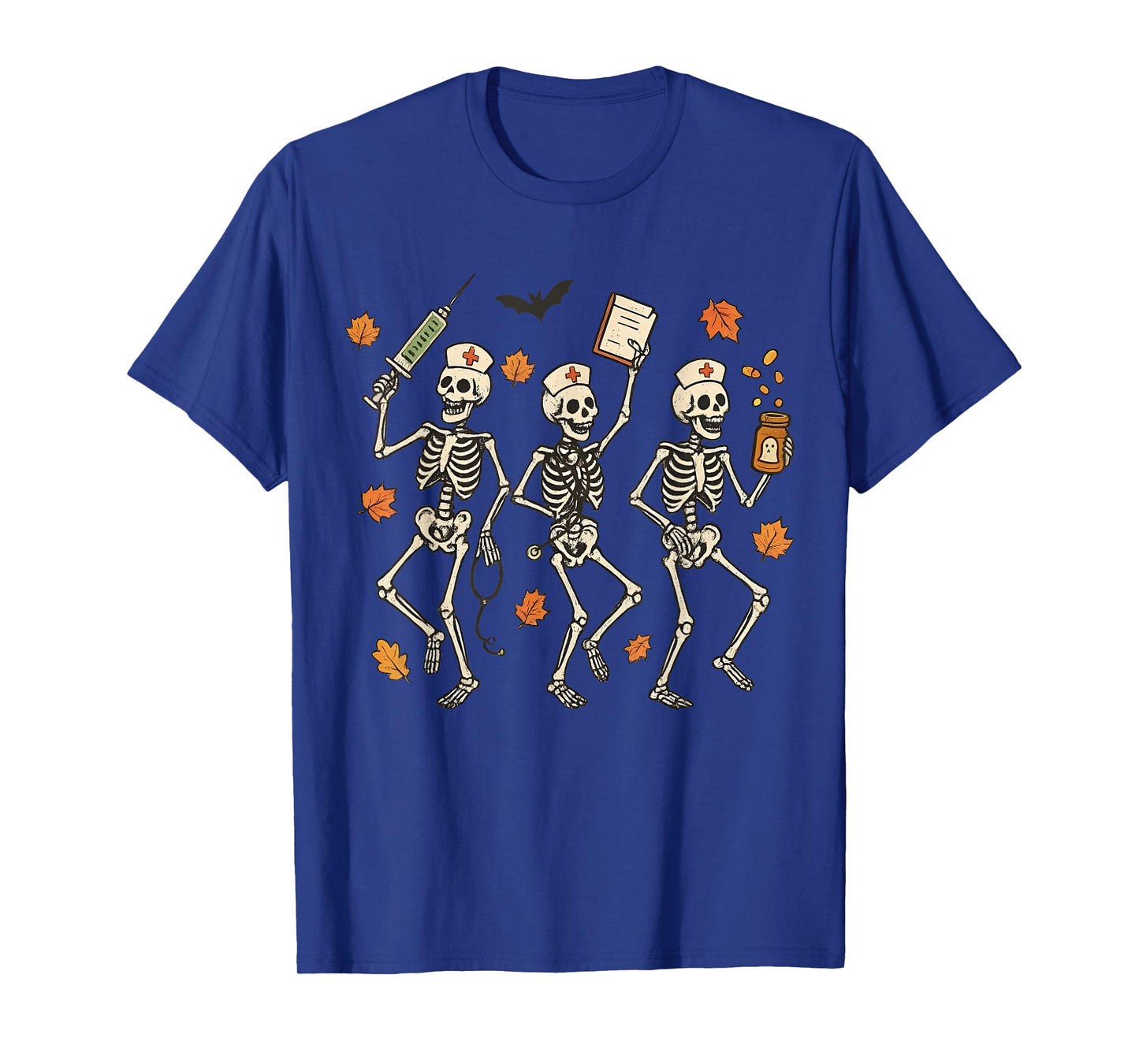 Funny Halloween Nurse Skeleton Dancing Spooky Season T-Shirt