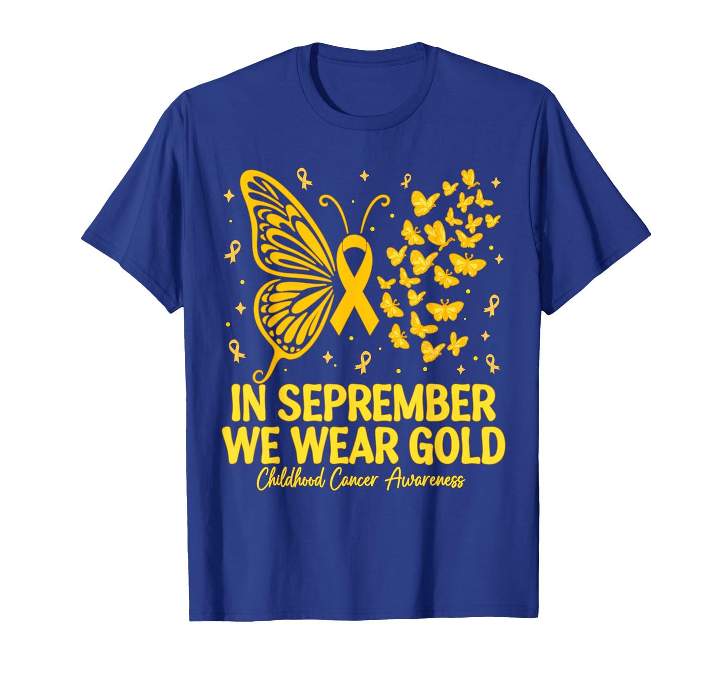 in September We Wear Gold Childhood Cancer Awareness Kids T-Shirt